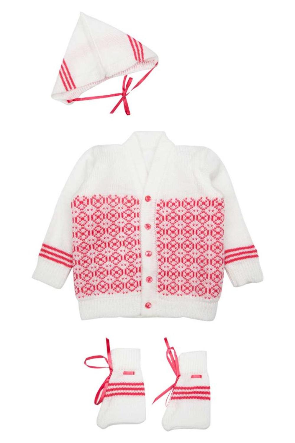 Mee Mee Baby Sweater Sets (White, Fushcia)